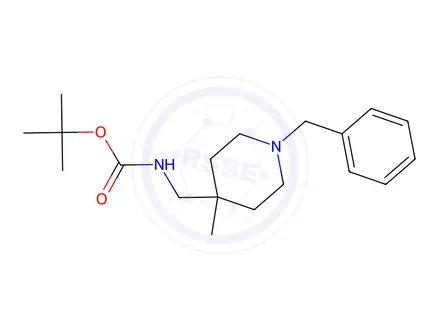 Chemical structure of tert-butyl N-[(1-benzyl-4-methylpiperidin-4-yl)methyl]carbamate