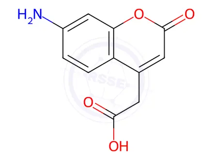 Chemical structure of (7-Amino-2-oxo-2H-chromen-4-yl)acetic acid