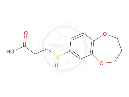 Chemical structure of 3-(3,4-dihydro-2H-1,5-benzodioxepine-7-sulfinyl)propanoic acid