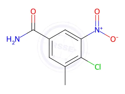 Chemical structure of Benzamide, 4-chloro-3-methyl-5-nitro-