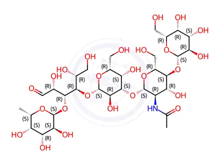 Chemical structure of Lacto-N-fucopentaose VI
