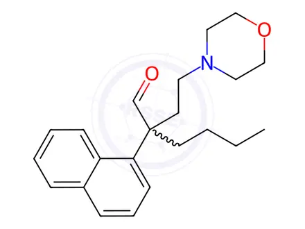 Chemical structure of α-Butyl-α-(2-morpholinoethyl)-1-naphthaleneacetaldehyde