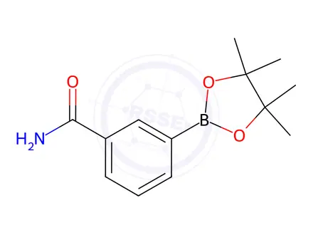 Chemical structure of 3-Aminocarbonylphenylboronic acid, pinacol ester