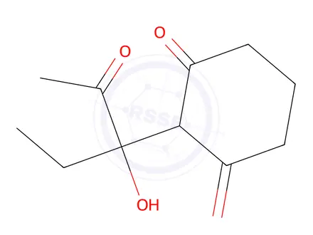 Chemical structure of 2-(3-hydroxy-2-oxopentan-3-yl)cyclohexane-1,3-dione