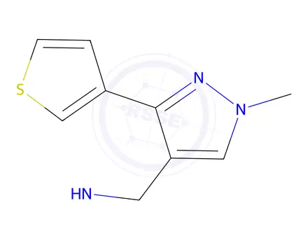 Chemical structure of n-methyl-1-(1-methyl-3-(thiophen-3-yl)-1h-pyrazol-4-yl)methanamine