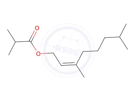 Chemical structure of 2-Octen-1-ol, 3,7-dimethyl-, isobutyrate