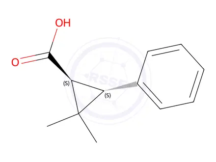 Chemical structure of rel-(1R,3R)-2,2-Dimethyl-3-phenylcyclopropane-1-carboxylic Acid