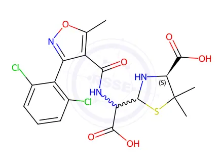 Chemical structure of Dicloxacillin Sodium EP Impurity A