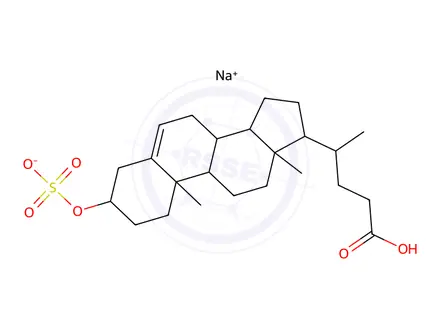 Chemical structure of 5-CHOLENIC ACID-3β-OL SULPHATE, SODIUM SALT