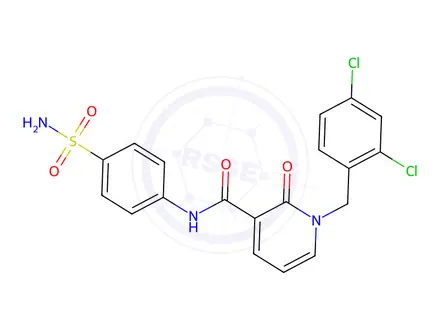 Chemical structure of 1-[(2,4-Dichlorophenyl)methyl]-2-oxo-N-(4-sulfamoylphenyl)-1,2-dihydropyridine-3-carboxamide