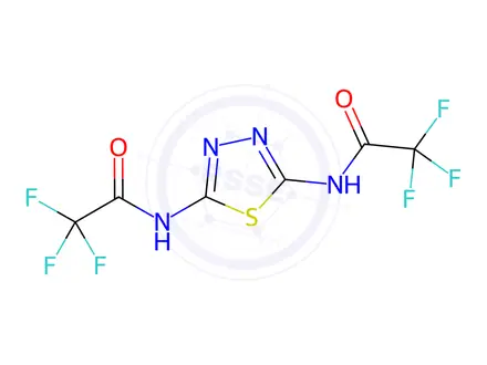 Chemical structure of N,N'-(1,3,4-Thiadiazole-2,5-diyl)bis(2,2,2-trifluoroacetamide)
