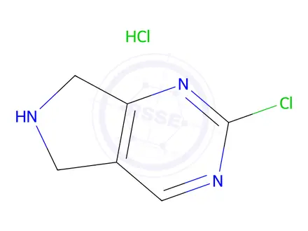 Chemical structure of 2-Chloro-5H,6H,7H-pyrrolo[3,4-d]pyrimidine hydrochloride