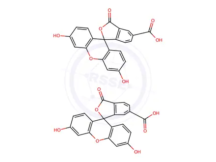 Chemical structure of 3',6'-Dihydroxy-3-oxo-3H-spiro[isobenzofuran-1,9'-xanthene]-5(6)-carboxylic acid