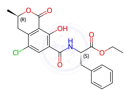 Chemical structure of Ochratoxin C in acetonitrile