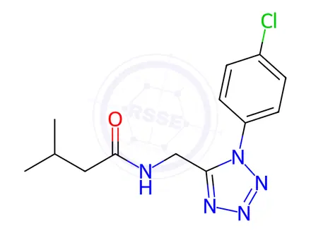 Chemical structure of N-((1-(4-Chlorophenyl)-1H-tetrazol-5-yl)methyl)-3-methylbutanamide