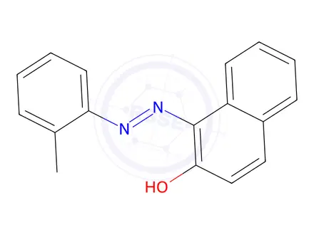 Chemical structure of 2-Naphthalenol, 1-[(1E)-2-(2-methylphenyl)diazenyl]-