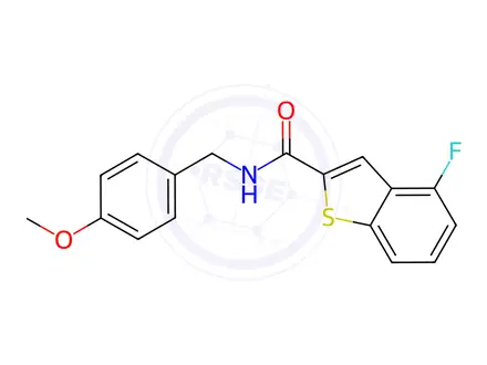 Chemical structure of 4-Fluoro-N-(4-methoxybenzyl)benzo[b]thiophene-2-carboxamide