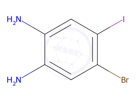 Chemical structure of 5-Bromo-4-iodo-1,2-diaminobenzene