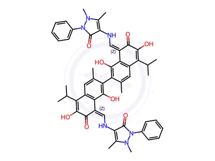 Chemical structure of R-(-)-Gossypol Acetic Acid Impurity 14