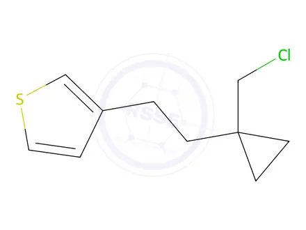 Chemical structure of 3-(2-(1-(Chloromethyl)cyclopropyl)ethyl)thiophene