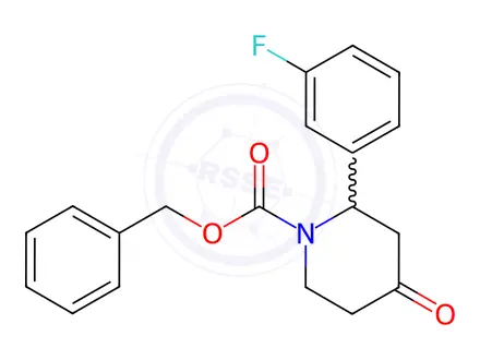 Chemical structure of benzyl 2-(3-fluorophenyl)-4-oxopiperidine-1-carboxylate