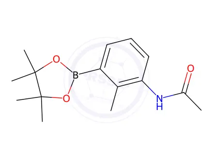 Chemical structure of N-(2-methyl-3-(4,4,5,5-tetramethyl-1,3,2-dioxaborolan-2-yl)phenyl)acetamide
