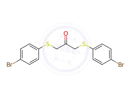 Chemical structure of 1,3-bis[(4-bromophenyl)sulfanyl]acetone