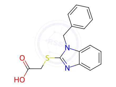 Chemical structure of (1-Benzyl-1H-benzoimidazol-2-ylsulfanyl)-acetic acid