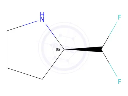 Chemical structure of (2R)-2-(DIFLUOROMETHYL)PYRROLIDINE HCL