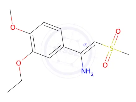 Chemical structure of (Z)-1-(3-Ethoxy-4-methoxyphenyl)-2-(methylsulfonyl)ethen-1-amine