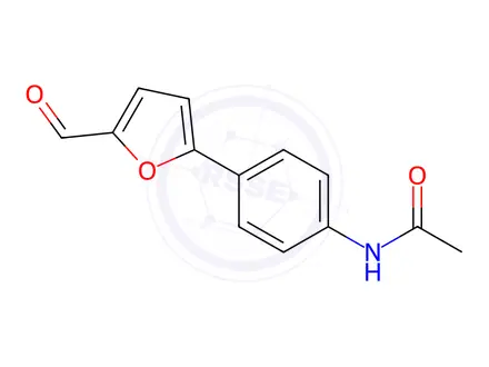 Chemical structure of N-[4-(5-Formyl-2-furyl)phenyl]acetamide