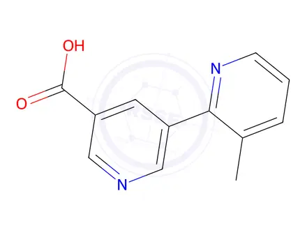 Chemical structure of 3-Methyl-[2,3'-bipyridine]-5'-carboxylic acid