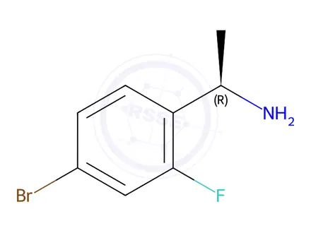 Chemical structure of (R)-1-(4-Bromo-2-fluorophenyl)ethanamine