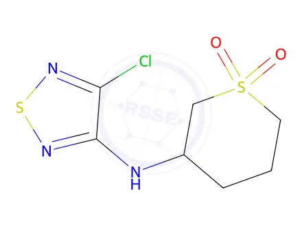 Chemical structure of 3-((4-Chloro-1,2,5-thiadiazol-3-yl)amino)tetrahydro-2H-thiopyran 1,1-dioxide