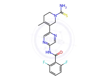 Chemical structure of Benzamide, N-[5-[1-(aminothioxomethyl)-1,2,5,6-tetrahydro-4-methyl-3-pyridinyl]-2-pyrazinyl]-2,6-difluoro-