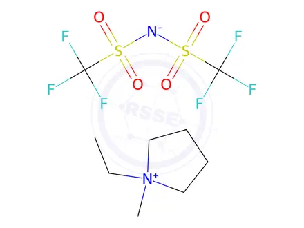 Chemical structure of 1-Ethyl-1-methylpyrrolidinium bis(trifluoromethylsulfonyl)imide