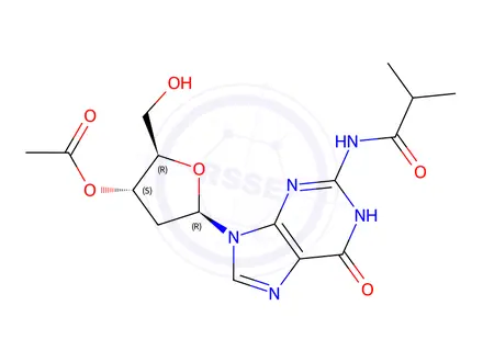 Chemical structure of 3'-O-Acetyl-2'-deoxy-N2-isobutyrylguanosine