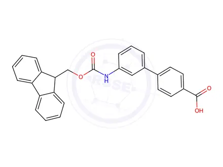 Chemical structure of Fmoc-3-amino-4'-carboxybiphenyl