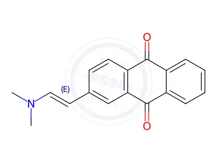 Chemical structure of (E)-2-(2-(dimethylamino)vinyl)anthracene-9,10-dione