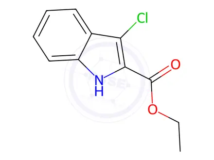 Chemical structure of Ethyl 3-chloro-1H-indole-2-carboxylate