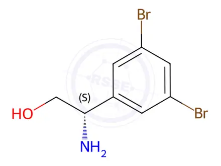 Chemical structure of (S)-2-Amino-2-(3,5-dibromophenyl)ethan-1-ol