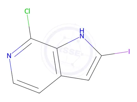 Chemical structure of 7-Chloro-2-iodo-1H-pyrrolo[2,3-c]pyridine