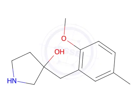 Chemical structure of 3-(2-Methoxy-5-methylbenzyl)pyrrolidin-3-ol