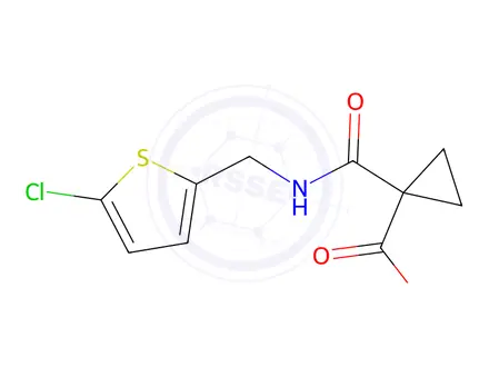 Chemical structure of 1-(((5-Chlorothiophen-2-yl)methyl)carbamoyl)cyclopropane-1-carboxylic acid