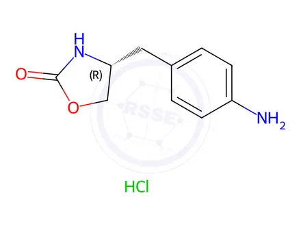 Chemical structure of (4R)-4-[(4-Aminophenyl)methyl]-2-oxazolidinone Monohydrochloride