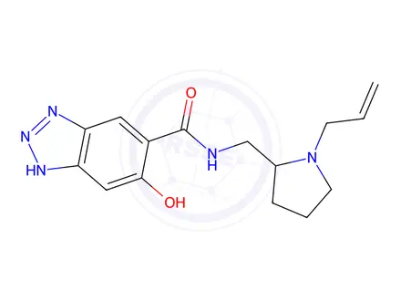Chemical structure of N-((1-Allylpyrrolidin-2-yl)methyl)-6-hydroxy-1H-benzo[d][1,2,3]triazole-5-carboxamide