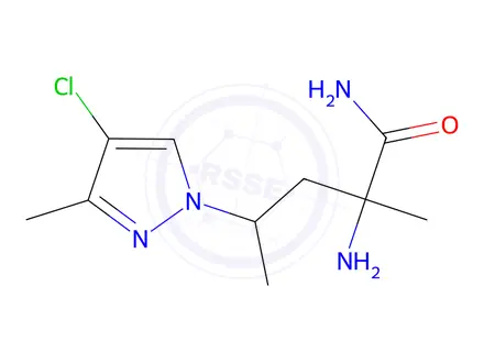 Chemical structure of 2-Amino-4-(4-chloro-3-methyl-1h-pyrazol-1-yl)-2-methylpentanamide