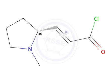 Chemical structure of (E)-3-[(2R)-1-methylpyrrolidin-2-yl]prop-2-enoyl chloride