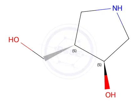 Chemical structure of 3-Pyrrolidinemethanol, 4-hydroxy-, hydrochloride (1:1), (3S,4S)-