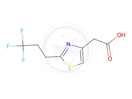 Chemical structure of 2-[2-(3,3,3-Trifluoropropyl)-1,3-thiazol-4-yl]acetic acid